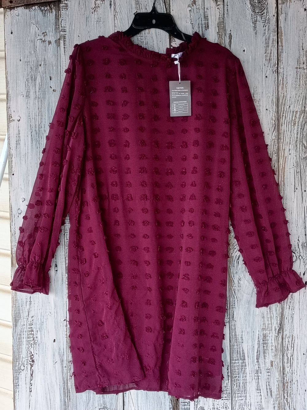 NWT Famition Swiss Dots Chiffon Dress